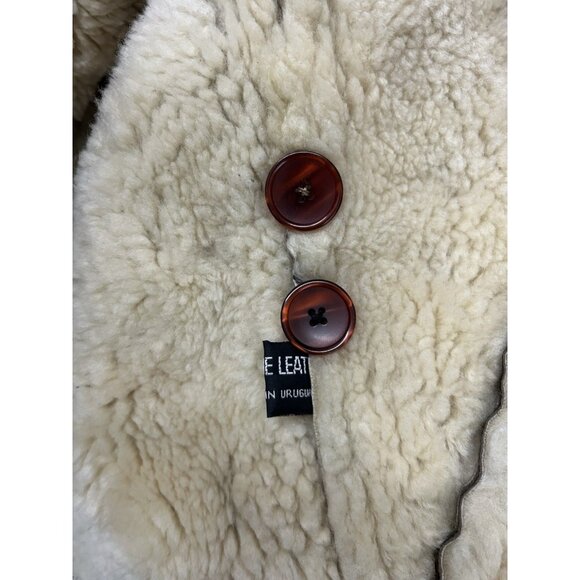 VTG Runway XL Gen. Shearling Leather Jacket Pure Wool Lining Aviator Bomber Coat - Picture 10 of 16